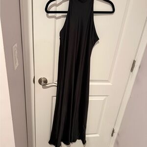 Vici Black Sleeveless Midi Dress with High Neck